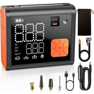 ZUZEE D55 Portable Air Compressor 150PSI 70L/Min Digital Tire Inflator Black